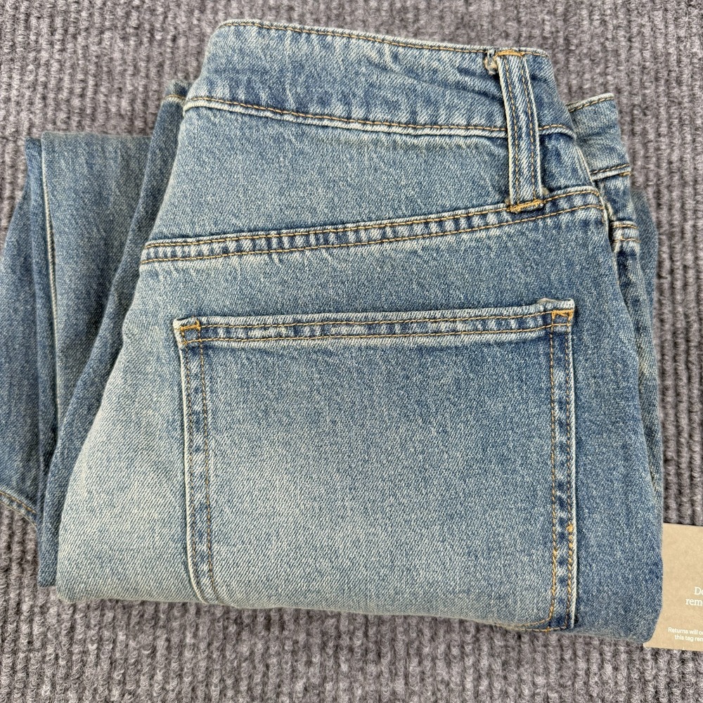 New Oliver Logan Women's Barrel Leg Denim Jeans Indigo High Rise Harlow 8/29